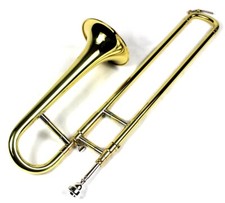 Brand New Bb Mini Trombone w/ Case and Mouthpiece- Gold Lacquer Finish