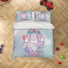 3D Elephant Balloon Cartoon Kids Quilt Cover Set Duvet Cover Bedding Pillowcases