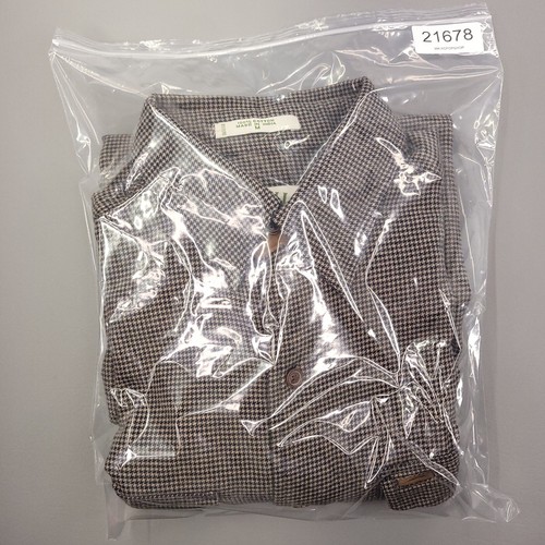 Orvis Shirt Mens Medium Brown Houndstooth Flannel Flap Pocket Hunting Outdoor - Picture 16 of 16