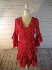 NWOT women's LULUS red/white polka dot wrap dress - SIZE SMALL
