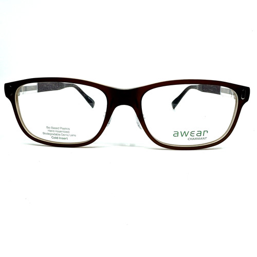 Charmant 003711 B R Awear Eyeglasses Frames Brown Recyclable 55-17-140 H9702