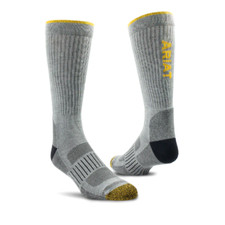 Ariat Men's High Performance Tek 2 Pack Grey Work Socks AR2777-050