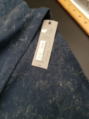 DECREE Shirt Mens XXL Blue Acid Wash Bleached Indigo Long Sleeve Button up NEW