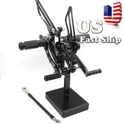 Fits KAWASAKI Ninja ZX6R ZX636 2009-2015 CNC Rearsets Footpegs Foot Pegs Pedal