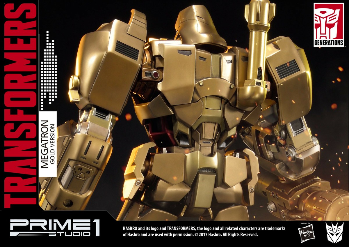 トランスフォーマー　メガトロン　ゴールドバージョン PRIME 1 Transformers G1 Megatron GOLD Version Statue Figure PMTF