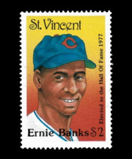 St. Vincent 1989 - Ernie Banks, Baseball Hall of Fame, MLB - Individual - MNH