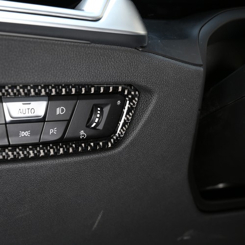 For GR Supra A90 2019-2022 Carbon Fiber Car Headlight Switch Frame Trim Sticker - Picture 6 of 12