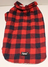 Pupteck Dog Sweater Coat Clothes MEDIUM Plush Lined Buffalo Paid 16" Back Length