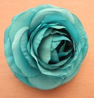 3 1/2" Turquoise Ranunculus Silk Flower Hair Clip,Wedding,Prom,Dance,Luau   — photo 1