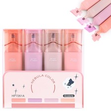 Ksheria Nebula Color Glitter Highlighter, Shimmer 4 Count Pack of 1 , Rose