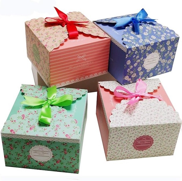 Es 20 Pack Floral Flower Pattern Gift Boxes And Ribbons New