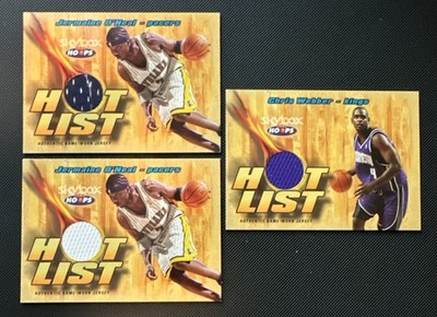 Fleer SkyBox Hoops Hot List Game-Worn Jersey Lot O'Neal Pacers Webber Kings