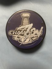 Zach Bogosian autographed signed 2020 stanley cup puck with proof picture 