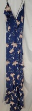 Windsor Small Navy Floral Wrap Midi Dress Ruffle Hem Wedding Guest Boho Party