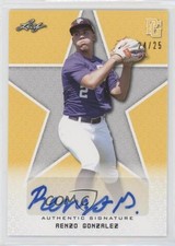 2020 Leaf Perfect Game National Showcase Yellow 24/25 Renzo Gonzalez Auto 0c6