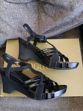 New Ladies Hotter Maldives Black Leather Sandals UK 5 EU 38