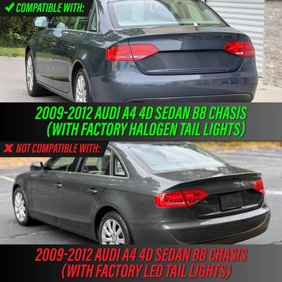 DEPO Real OEM RS4 Look LED Red/Clear 4PCS Tail Light 09-12 Audi A4