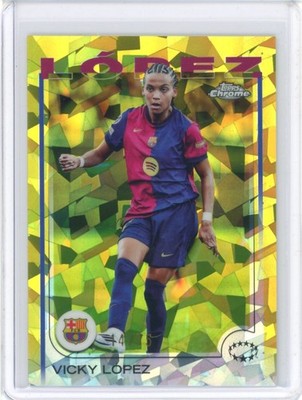 2024-25 TOPPS CHROME UEFA WOMEN'S UWCL SAPPHIRE YELLOW VICKY LOPEZ /75