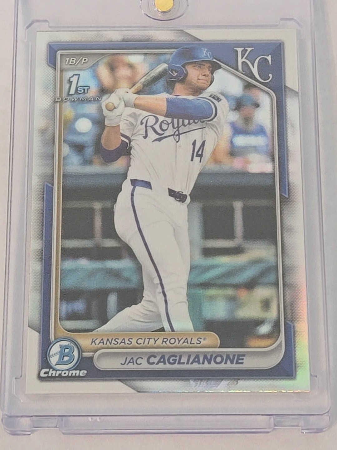 2024 BOWMAN DRAFT BDC-8 JAC CAGLIANONE 1ST CHROME REFRACTOR KANSAS CITY ROYALS