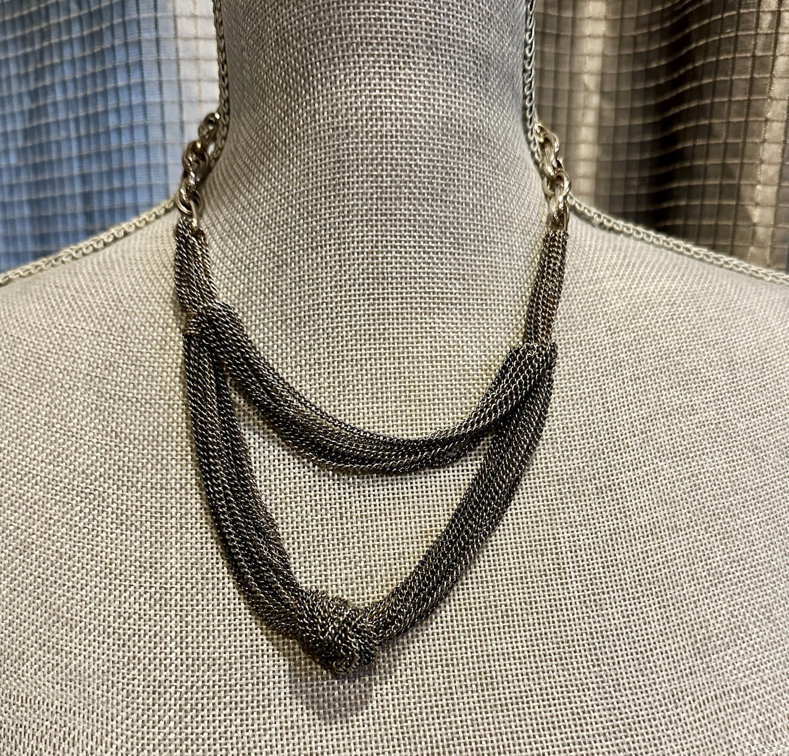 BCBGeneration Silver Multi Chain Necklace Dangle … - image 4