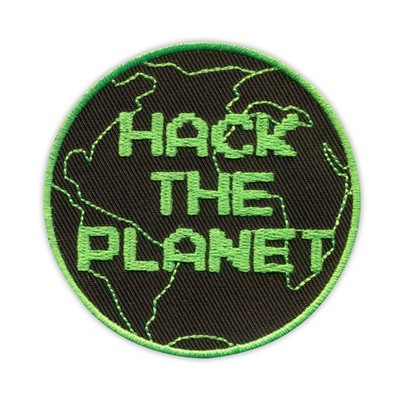 HACK THE PLANET Aufnäher/Abzeichen bestickt