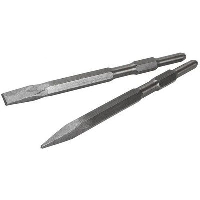 XtremepowerUS 2-Pieces Point & Flat Concrete Chisels for Demolition Jack Hammer