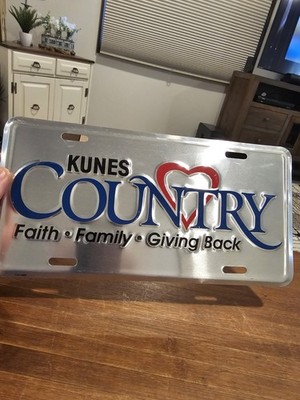 Vintage Kunes Country Dealership License Plate Booster Metal