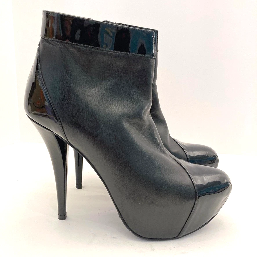 Botas Stuart Weitzman Agree Plataforma Mujer 8 M Negro Cuero Charol Foto 2 de 4