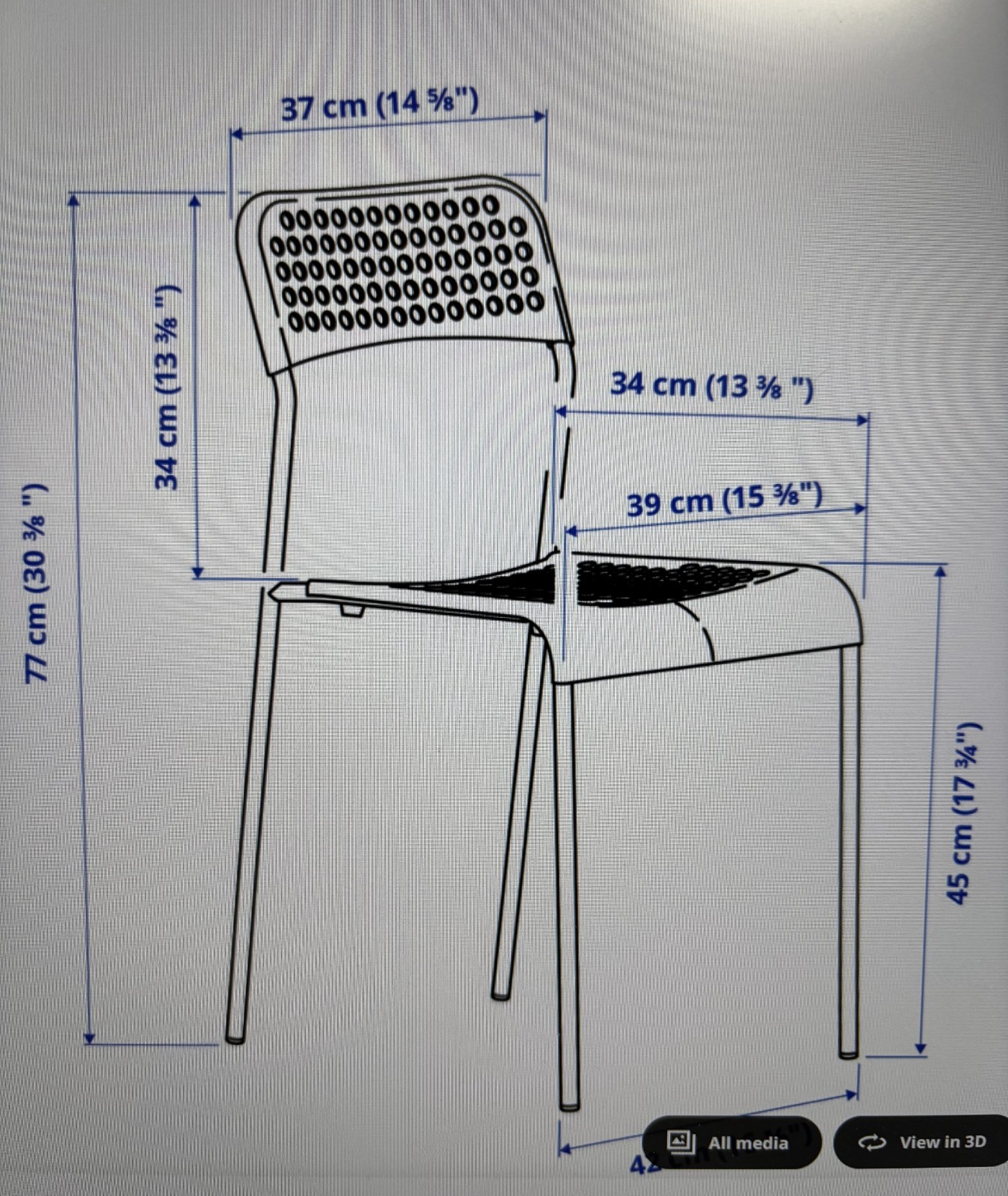 IKEA ADDE Chair, black steel Durable BRAND NEW (6x-sold separately)