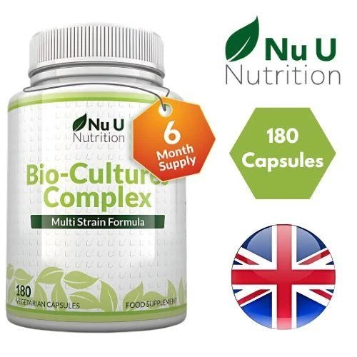 NU U Nutrition Bio-Cultures Complex Supplements - 180 Vegetarian Capsules