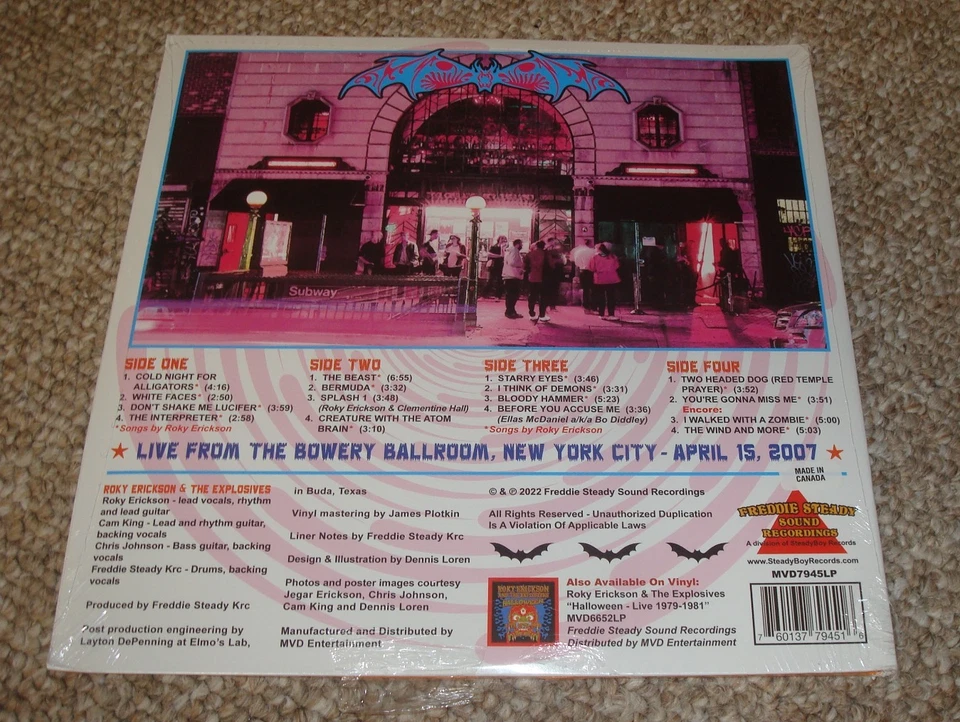 Roky Erickson & The Explosives Halloween II LIve 2007. RSD Vinyl 2 LP Record NEW - Image 3 of 3