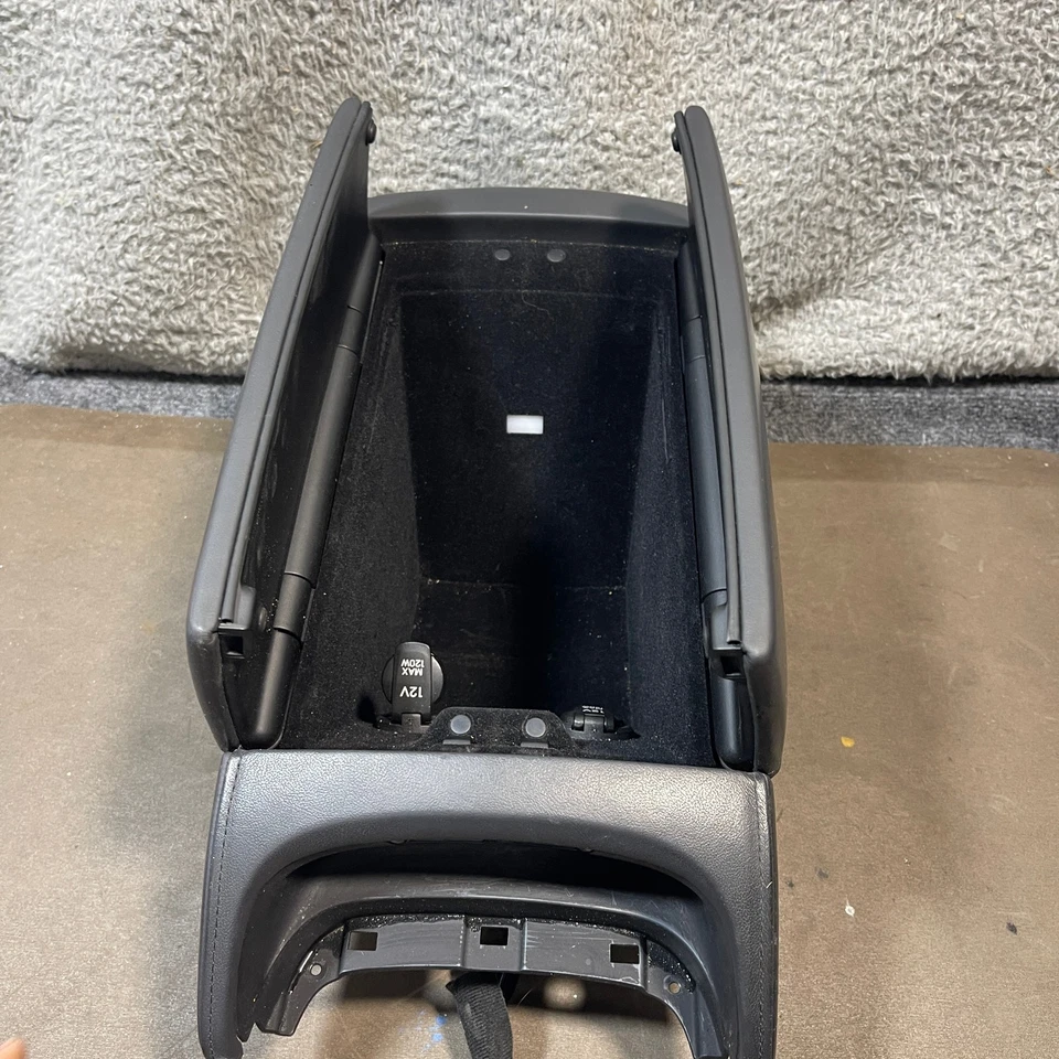 Hyundai Equus 2014-2016 consola central cuero negro reposabrazos tapa almacenamiento OEM Foto 4 de 4