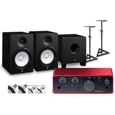 Focusrite Scarlett Solo Gen 4 w/Yamaha HS Studio Monitors/Subwoofer Bundle HS8