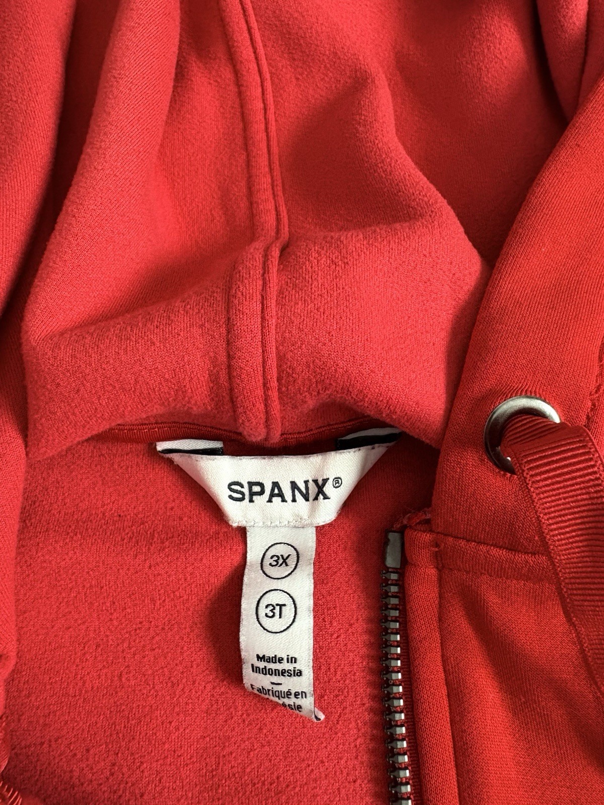 SPANX Brushed Air Essentials Full Zip Hoodie Red … - image 2