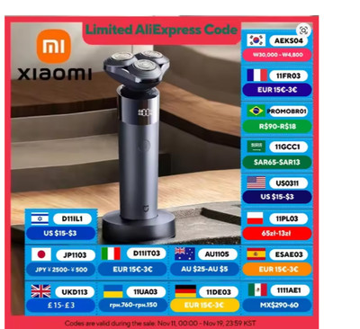XIAOMI MIJIA S302 Electric Shaver Men IPX7 Washable Wet Dry Portable