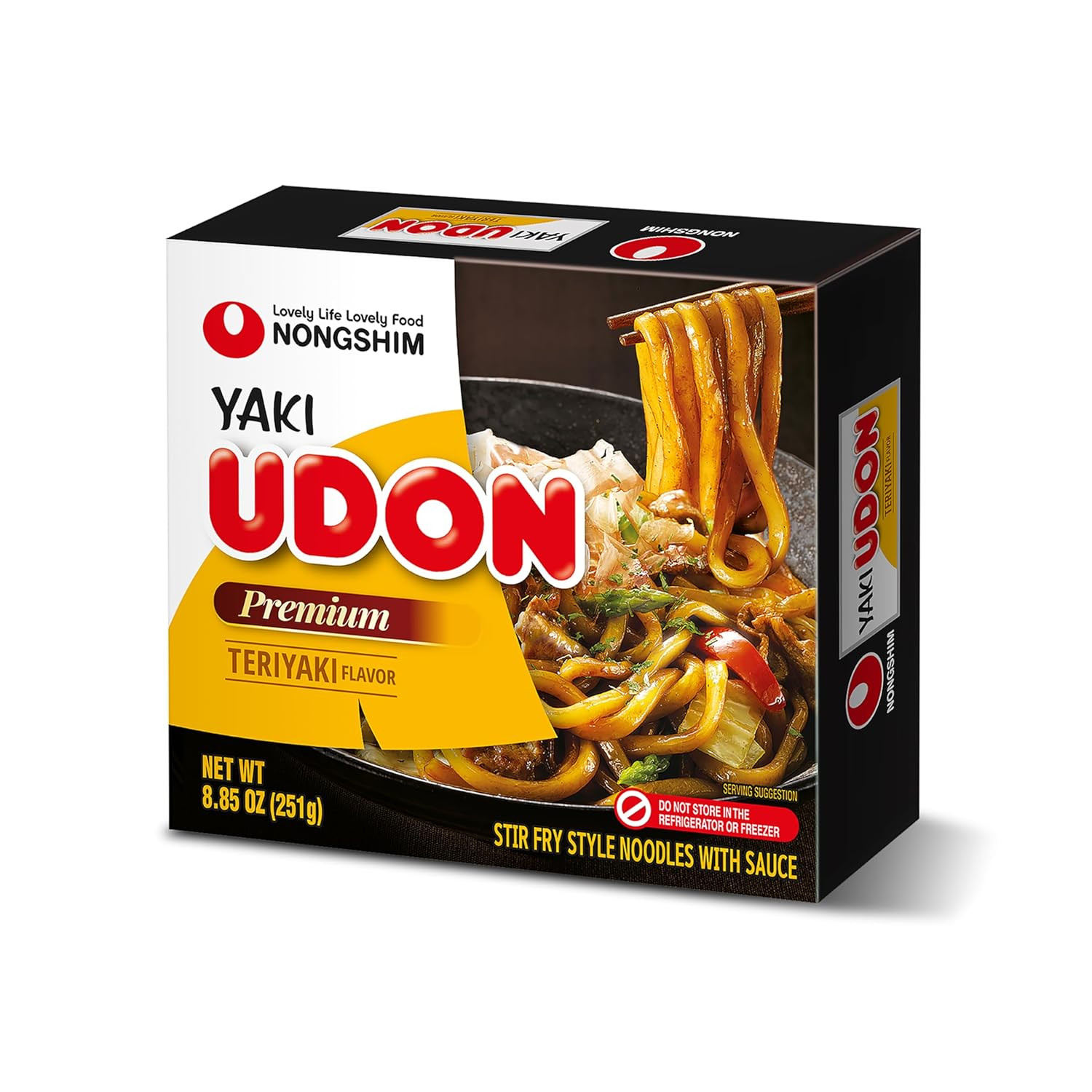 Yaki Udon Sabor Teriyaki, Fideos Japoneses Estilo Salteado con Salsa, Sin Freír