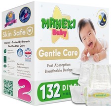 Size 2 Baby Diapers 9 18 lbs 132 Count Hypoallergenic Fragrance-Free Breathable