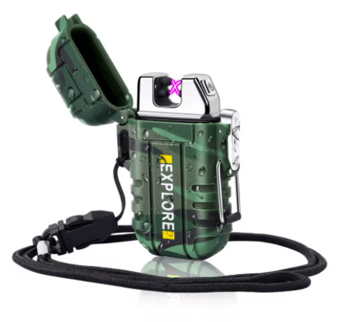 Windproof Dual Arc Usb Rechargeable Flameless Plasma