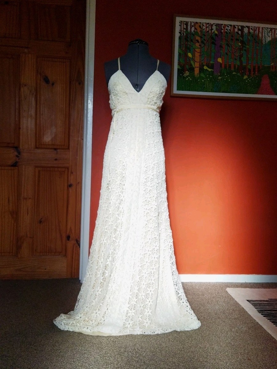 Boho Crochet Full Length Wedding Dress by Meghan Fabulous US Size 6. (UK  10) | eBay UK