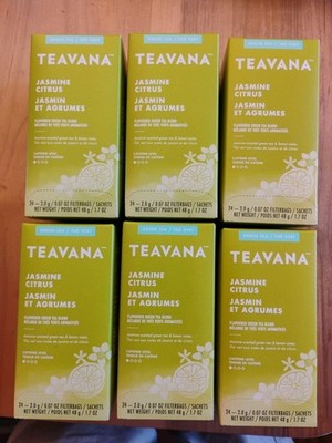 6x Teavana Jasmine Citrus Green Tea 24ct. Filterbags Best Before:11/26/25 NIB
