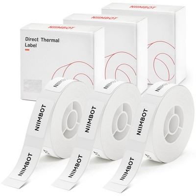 NIIMBOT Label Tape of Model D11/D110/D101 Printer, 0.59'' × 1.18'' × 3, White