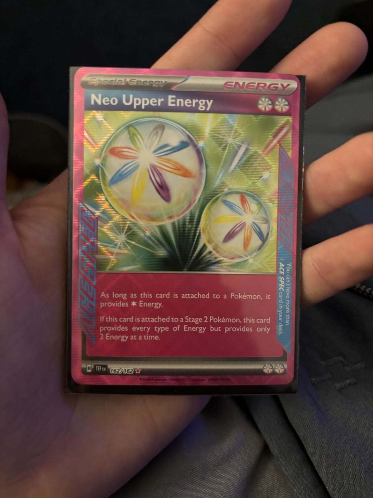 Neo Upper Energy ACE SPEC Rare 162/162 SV05: Temporal Forces Pokemon TCG 2024 NM