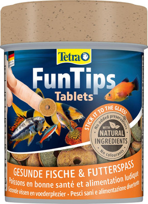 Tetra Funtips Tablets - an Der Aquarium-Scheibe Haftende Futtertabletten, Optima