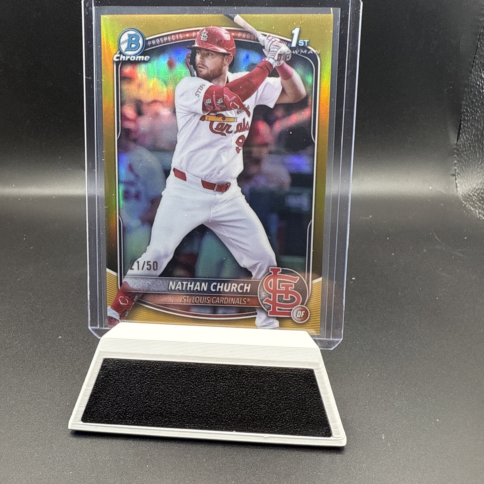 2025 Bowman Chrome Prospect Nathan Church 1st Bowman True Gold /50