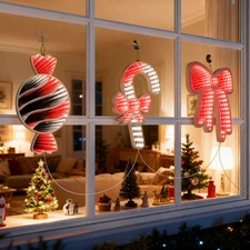 Beatineon 4-Piece Double Sided Christmas Infinity Light Set,  Indoor Decor