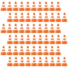 50Pcs 1" Mini Traffic Cones Small Miniature Orange Plastic Traffic... 