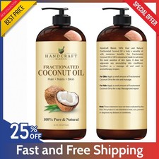 Handcraft Blends Fractionated Coconut Oil 16 oz - 100% Pure Natural Carrier Oil.