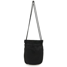 Prada Nylon Bead Logo Shoulder Bag Women Black One Size