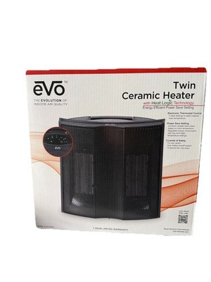 EVO Evolution Twin Ceramic Personal Space Small Portable Heater NIB