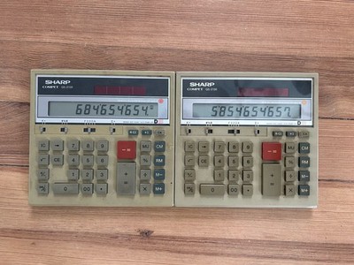 Lot of 2 Sharp Compet QS-2130 Desktop Calculators | Solar Powered | TESTED